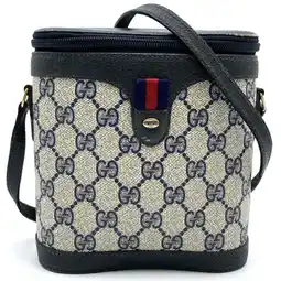 Walmart Pre-Owned GUCCI Old Gucci Shoulder Bag Retro GG Supreme Canvas Navy 90402070 Women's (Good) offer