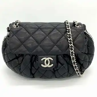 Walmart Pre-Owned CHANEL Chain Around Line Shoulder Bag Matelasse Lambskin Black Women's (Good) offer