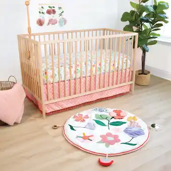 Walmart The Peanutshell Floral Baby Crib Bedding Set with Play Mat, Plush, Fitted Sheet & Crib Skirt offer