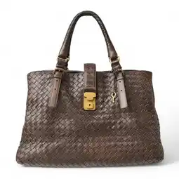 Walmart Pre-Owned Bottega Veneta Tote Bag Roma BOTTEGA VENETA Intrecciato Leather Dark Brown... (Good) offer