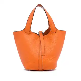 Walmart Pre-Owned Authenticated Herms Handbag Calf Orange Women offer