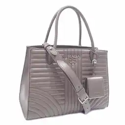 Walmart Pre-Owned Prada Diagram Handbag for Women Grey Calf Leather 1BA165 (Good) offer