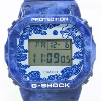 Walmart Pre-Owned CASIO G-SHOCK Blue and White Web-exclusive Square DW-5600BWP-2DR Quartz offer