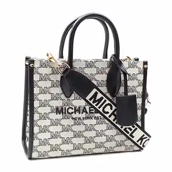 Walmart Pre-Owned Michael Kors Tote Bag for Women in White, Black, Canvas and Leather... (Good) offer