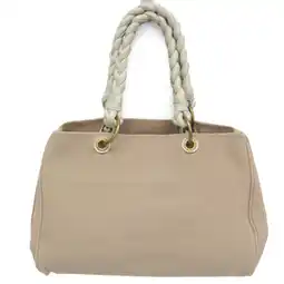 Walmart Pre-Owned Bottega Veneta 195976 Women,Men Leather,Canvas Tote Bag Beige,Off-white (Good) offer