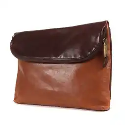 Walmart Pre-Owned COACH Two-tone leather clutch bag in brown (Fair) offer