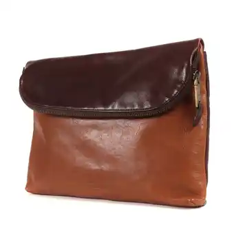 Walmart Pre-Owned COACH Two-tone leather clutch bag in brown (Fair) offer