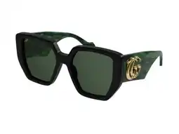 Walmart GUCCI GG0956S 001 Rectangular Squared Black Shiny Green 54 mm Women's Sunglasses offer