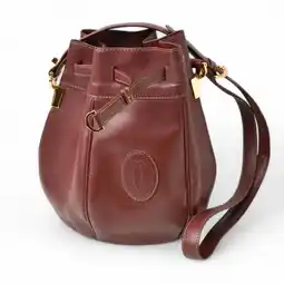 Walmart Pre-Owned Cartier Shoulder Bag Must Line Leather Bordeaux (Good) offer