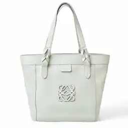 Walmart Pre-Owned LOEWE Tote Bag Fusta Anagram Leather Baby Blue offer