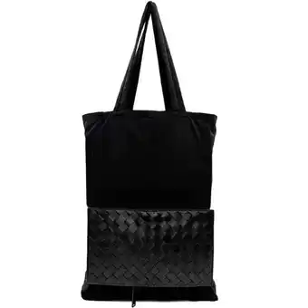 Walmart Pre-Owned Bottega Veneta Tote Bag ec-21849 Black Intrecciato Eco Nylon Leather... (Good) offer