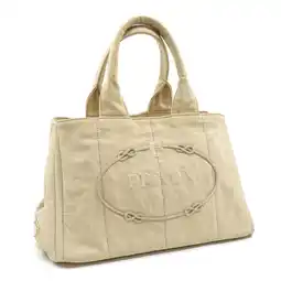 Walmart Pre-Owned Prada Tote Bag Canapa Women's Beige Canvas BN1877 (Fair) offer