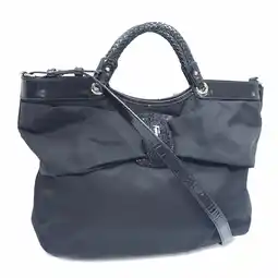 Walmart Pre-Owned Salvatore Ferragamo handbag for women in black, nylon, patent leather and... (Good) offer