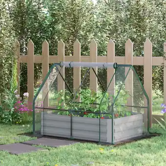 Walmart Outsunny Raised Garden Bed with Cover, Mini Greenhouse, Clear offer