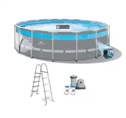 Walmart Intex 17' x 48 Clearview Prism Frame Above Ground Swimming Pool Set with Pump offer