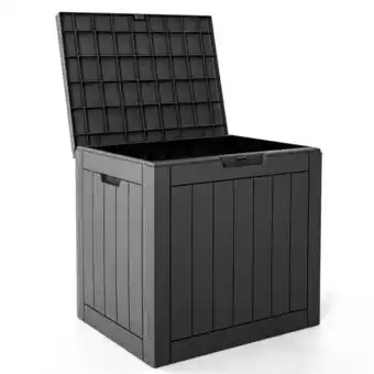 Walmart 31 Gallon Black Resin Wood Look Outdoor Storage Deck Box with Lockable Lid offer