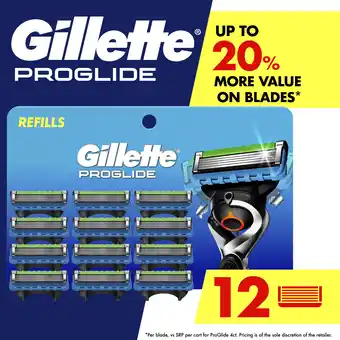 Walmart Gillette Pro Glide Men's Razor Blades, 12 Blade Refills, Blue offer