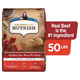 Walmart Rachael Ray Nutrish Real Beef, Pea & Brown Rice Recipe Dry Dog Food, 50 lb. Bag (Packaging May Vary) offer