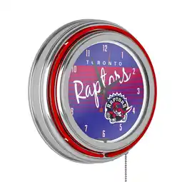 Walmart Toronto Raptors Hardwood Classics Retro Neon Analog Wall Clock with Pull Chain offer