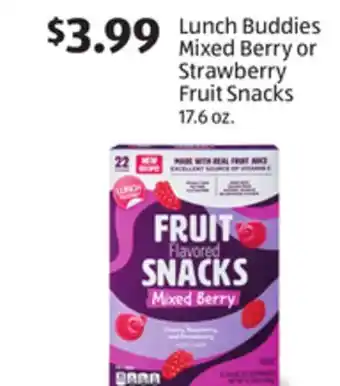 Aldi Lunch Buddies Mixed Berry or Strawberry Fruit Snacks offer