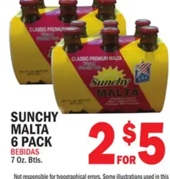 Bravo Supermarkets SUNCHY MALTA 6 PACK offer