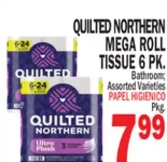 Bravo Supermarkets QUILTED NORTHERN MEGA ROLL TISSUE 6 PK offer