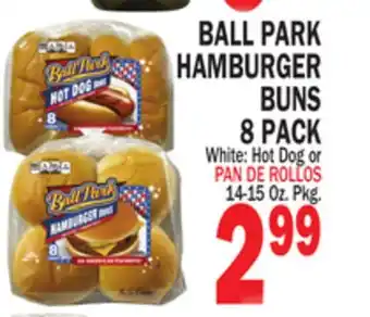 Bravo Supermarkets BALL PARK HAMBURGER BUNS 8 PACK offer