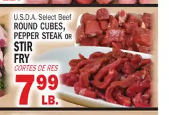 Bravo Supermarkets ROUND CUBES, PEPPER STEAK OR STIR FRY offer