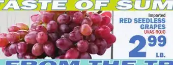 Bravo Supermarkets RED SEEDLESS GRAPES offer