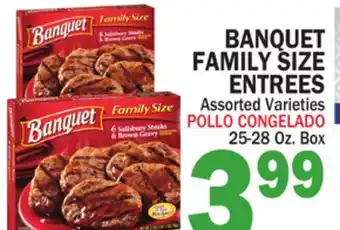 Bravo Supermarkets BANQUET FAMILY SIZE ENTREES offer