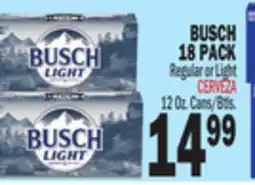 Bravo Supermarkets BUSCH 18 PACK offer