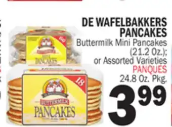 Bravo Supermarkets DE WAFELBAKKERS PANCAKES 24.8 Oz. Pkg offer