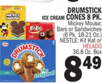 Bravo Supermarkets DRUMSTICK ICE CREAM CONES 8 PK offer