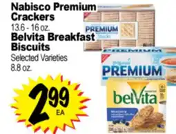 Superior Grocers Nabisco Premium Crackers 13.6 - 16 oz. Belvita Breakfast Biscuits Selected Varieties 8.8 oz offer