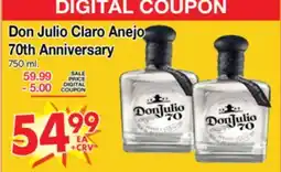 Superior Grocers Don Julio Claro Anejo 70th Anniversary offer