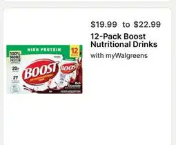 Walgreens 12-Pack Boost Nutritional Drinks offer