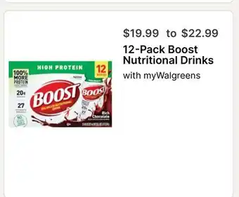 Walgreens 12-Pack Boost Nutritional Drinks offer