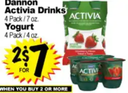 Superior Grocers Dannon Activia Drinks 4 Pack/7 oz. 7 Yogurt 4 Pack / 4 oz offer