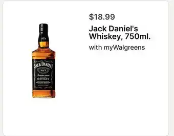 Walgreens Jack Daniel's Whiskey, 750ml offer