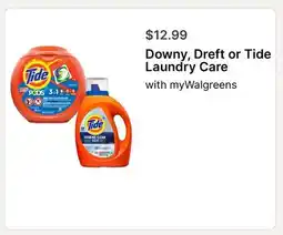 Walgreens Downy, Dreft or Tide Laundry Care offer