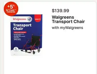 Walgreens Walgreens Transport Chair offer