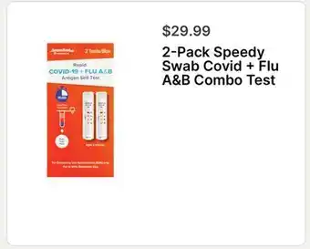 Walgreens 2-Pack Speedy Swab Covid + Flu A & B Combo Test offer