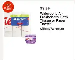 Walgreens Walgreens Air Fresheners, Bath Tissue or Paper Towels offer