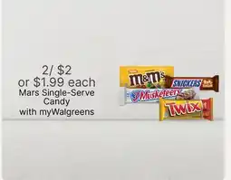 Walgreens Mars Single-Serve Candy offer