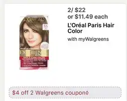 Walgreens L'Oréal Paris Hair Color offer