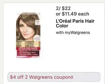 Walgreens L'Oréal Paris Hair Color offer