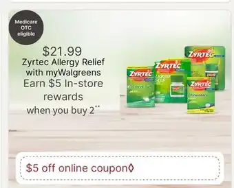 Walgreens Zyrtec Allergy Relief offer