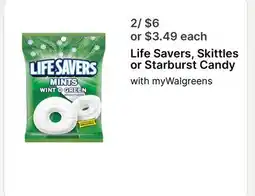 Walgreens Life Savers, Skittles or Starburst Candy offer