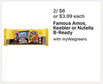 Walgreens Famous Amos, Keebler or Nutella B-Ready offer