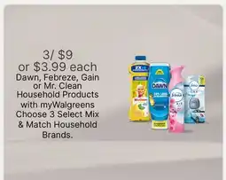 Walgreens Dawn, Febreze, Gain or Mr. Clean Household Products offer